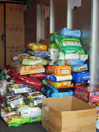 photo of donated pet food